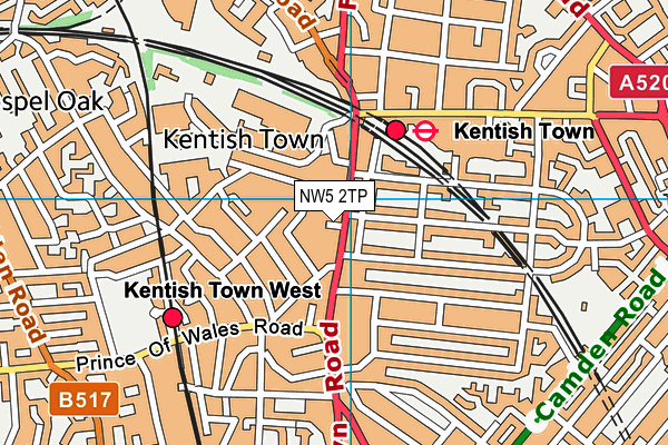 NW5 2TP map - OS VectorMap District (Ordnance Survey) NW5 2TP map - OS VectorMap District (Ordnance Survey)