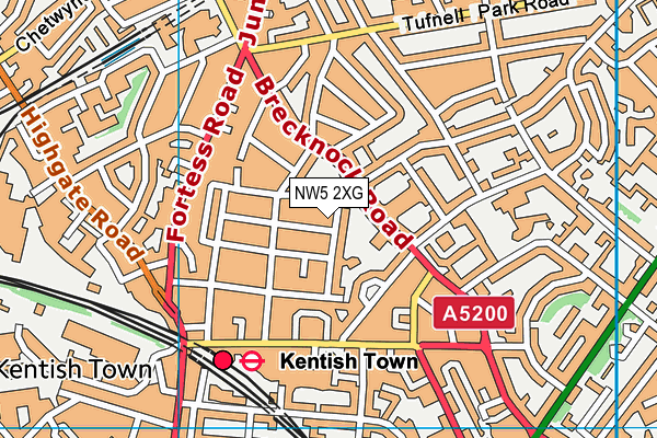 NW5 2XG map - OS VectorMap District (Ordnance Survey) NW5 2XG map - OS VectorMap District (Ordnance Survey)