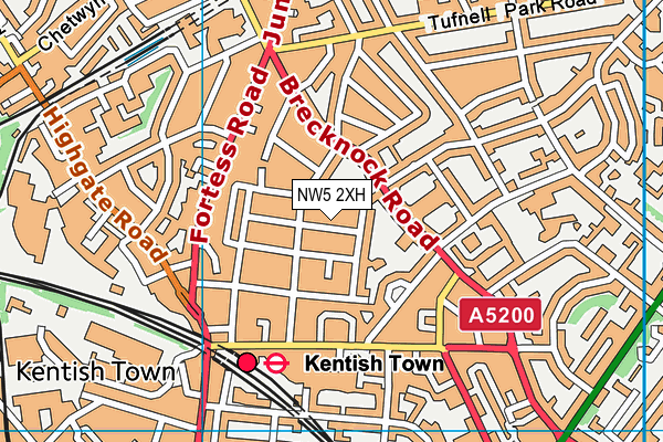 NW5 2XH map - OS VectorMap District (Ordnance Survey) NW5 2XH map - OS VectorMap District (Ordnance Survey)