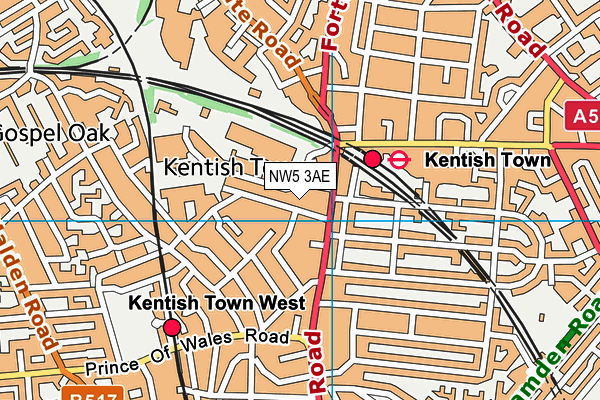NW5 3AE map - OS VectorMap District (Ordnance Survey) NW5 3AE map - OS VectorMap District (Ordnance Survey)