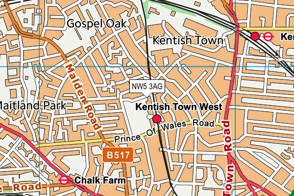 NW5 3AG map - OS VectorMap District (Ordnance Survey) NW5 3AG map - OS VectorMap District (Ordnance Survey)