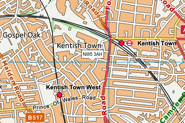 NW5 3AH map - OS VectorMap District (Ordnance Survey) NW5 3AH map - OS VectorMap District (Ordnance Survey)