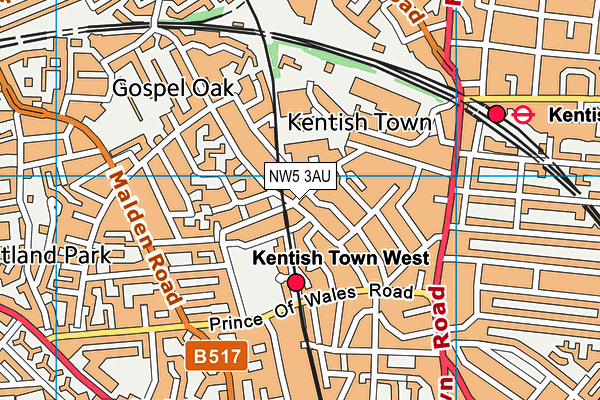NW5 3AU map - OS VectorMap District (Ordnance Survey) NW5 3AU map - OS VectorMap District (Ordnance Survey)
