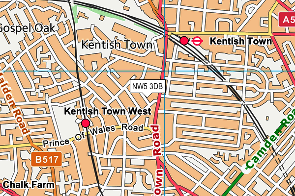 NW5 3DB map - OS VectorMap District (Ordnance Survey) NW5 3DB map - OS VectorMap District (Ordnance Survey)