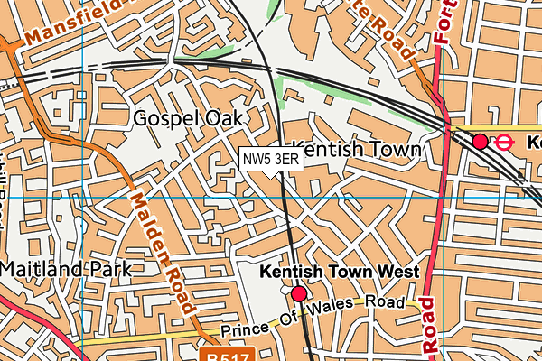 NW5 3ER map - OS VectorMap District (Ordnance Survey) NW5 3ER map - OS VectorMap District (Ordnance Survey)