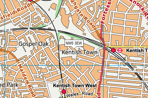 NW5 3EW map - OS VectorMap District (Ordnance Survey) NW5 3EW map - OS VectorMap District (Ordnance Survey)
