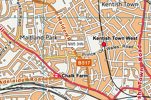 NW5 3HN map - OS VectorMap District (Ordnance Survey) NW5 3HN map - OS VectorMap District (Ordnance Survey)