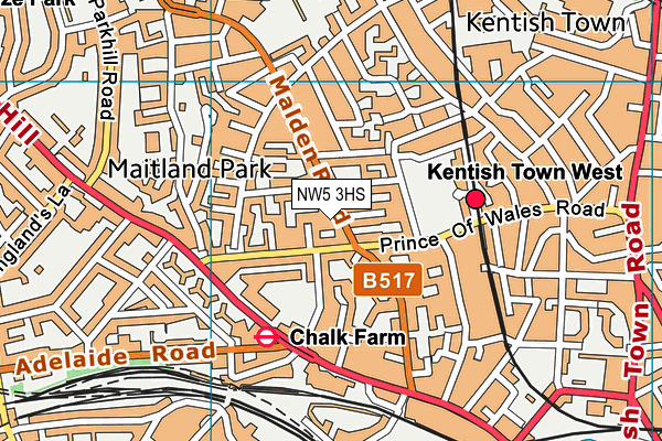 NW5 3HS map - OS VectorMap District (Ordnance Survey) NW5 3HS map - OS VectorMap District (Ordnance Survey)