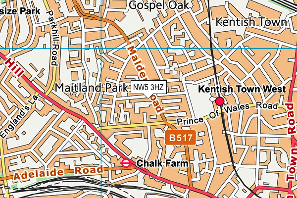 NW5 3HZ map - OS VectorMap District (Ordnance Survey) NW5 3HZ map - OS VectorMap District (Ordnance Survey)