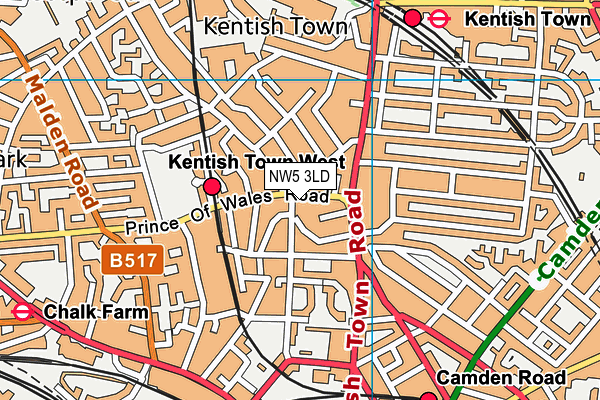 NW5 3LD map - OS VectorMap District (Ordnance Survey) NW5 3LD map - OS VectorMap District (Ordnance Survey)