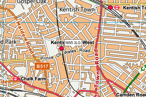NW5 3LG map - OS VectorMap District (Ordnance Survey) NW5 3LG map - OS VectorMap District (Ordnance Survey)
