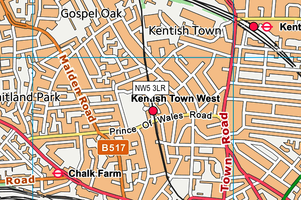 NW5 3LR map - OS VectorMap District (Ordnance Survey) NW5 3LR map - OS VectorMap District (Ordnance Survey)