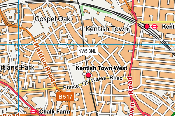 NW5 3NL map - OS VectorMap District (Ordnance Survey) NW5 3NL map - OS VectorMap District (Ordnance Survey)