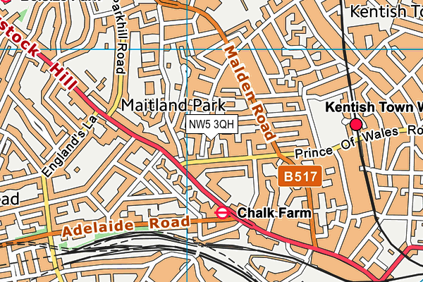 NW5 3QH map - OS VectorMap District (Ordnance Survey) NW5 3QH map - OS VectorMap District (Ordnance Survey)