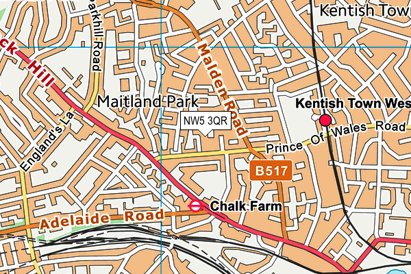 NW5 3QR map - OS VectorMap District (Ordnance Survey) NW5 3QR map - OS VectorMap District (Ordnance Survey)