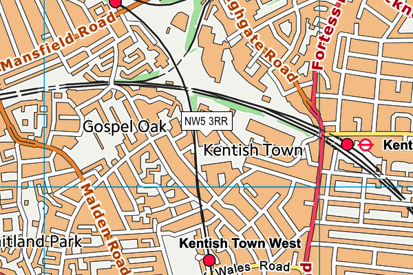 NW5 3RR map - OS VectorMap District (Ordnance Survey) NW5 3RR map - OS VectorMap District (Ordnance Survey)