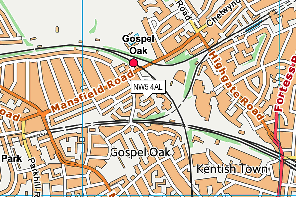 NW5 4AL map - OS VectorMap District (Ordnance Survey) NW5 4AL map - OS VectorMap District (Ordnance Survey)