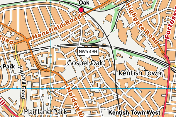 NW5 4BH map - OS VectorMap District (Ordnance Survey) NW5 4BH map - OS VectorMap District (Ordnance Survey)