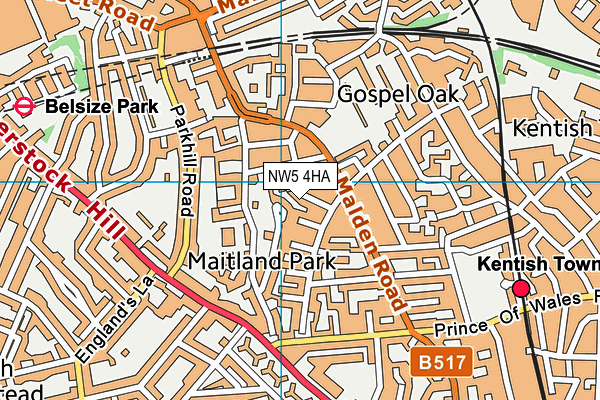 NW5 4HA map - OS VectorMap District (Ordnance Survey) NW5 4HA map - OS VectorMap District (Ordnance Survey)