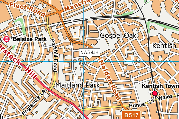 NW5 4JH map - OS VectorMap District (Ordnance Survey) NW5 4JH map - OS VectorMap District (Ordnance Survey)