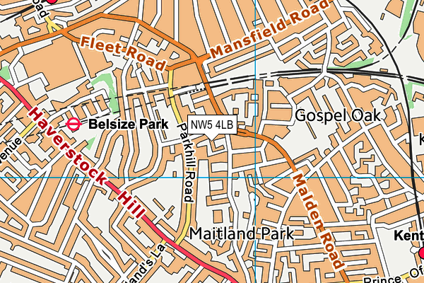 NW5 4LB map - OS VectorMap District (Ordnance Survey) NW5 4LB map - OS VectorMap District (Ordnance Survey)