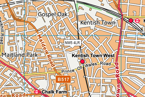 NW5 4LR map - OS VectorMap District (Ordnance Survey) NW5 4LR map - OS VectorMap District (Ordnance Survey)