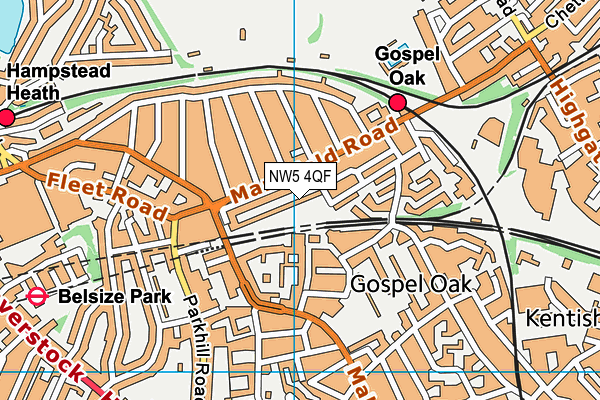 NW5 4QF map - OS VectorMap District (Ordnance Survey) NW5 4QF map - OS VectorMap District (Ordnance Survey)
