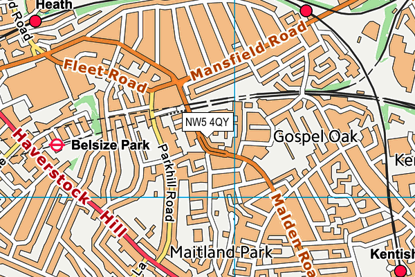 NW5 4QY map - OS VectorMap District (Ordnance Survey) NW5 4QY map - OS VectorMap District (Ordnance Survey)