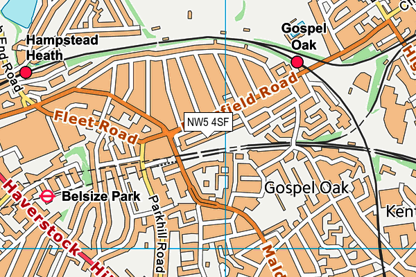 NW5 4SF map - OS VectorMap District (Ordnance Survey) NW5 4SF map - OS VectorMap District (Ordnance Survey)