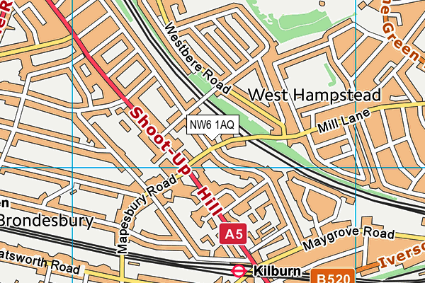 NW6 1AQ map - OS VectorMap District (Ordnance Survey)