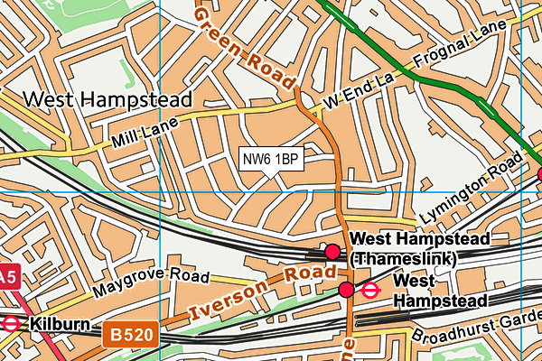 NW6 1BP map - OS VectorMap District (Ordnance Survey) NW6 1BP map - OS VectorMap District (Ordnance Survey)