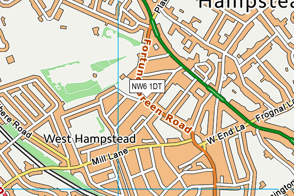 NW6 1DT map - OS VectorMap District (Ordnance Survey) NW6 1DT map - OS VectorMap District (Ordnance Survey)