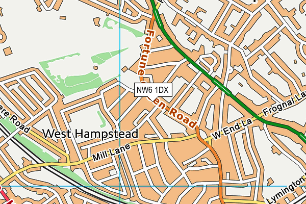 NW6 1DX map - OS VectorMap District (Ordnance Survey) NW6 1DX map - OS VectorMap District (Ordnance Survey)