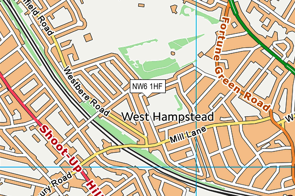 NW6 1HF map - OS VectorMap District (Ordnance Survey)