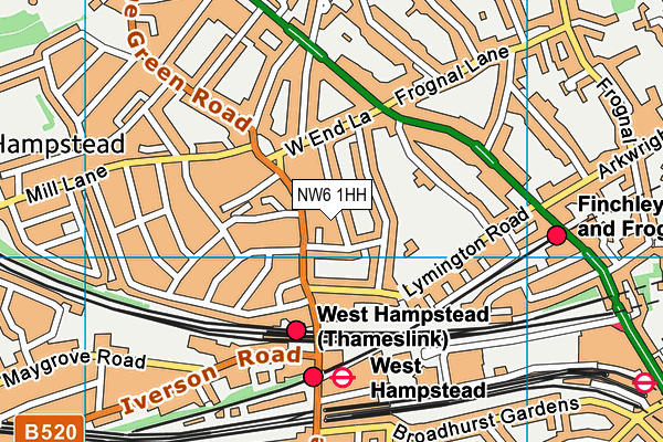 NW6 1HH map - OS VectorMap District (Ordnance Survey) NW6 1HH map - OS VectorMap District (Ordnance Survey)