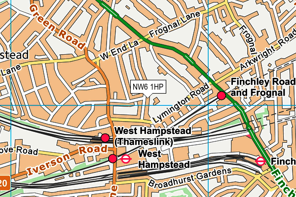 NW6 1HP map - OS VectorMap District (Ordnance Survey) NW6 1HP map - OS VectorMap District (Ordnance Survey)