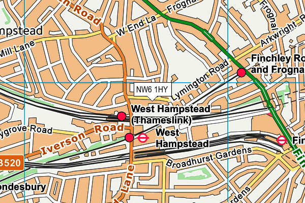 NW6 1HY map - OS VectorMap District (Ordnance Survey) NW6 1HY map - OS VectorMap District (Ordnance Survey)