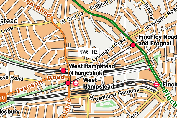 NW6 1HZ map - OS VectorMap District (Ordnance Survey) NW6 1HZ map - OS VectorMap District (Ordnance Survey)