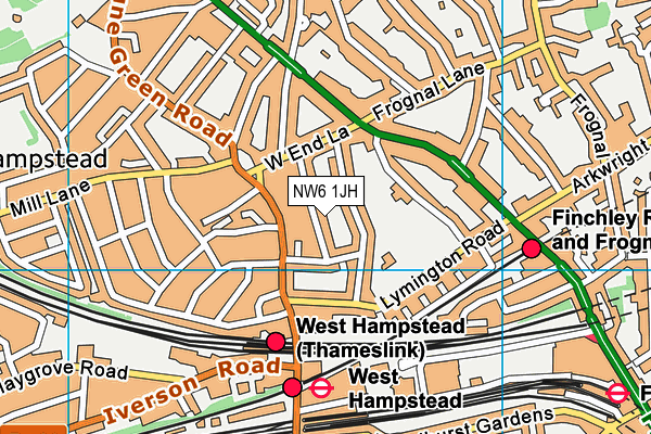 NW6 1JH map - OS VectorMap District (Ordnance Survey) NW6 1JH map - OS VectorMap District (Ordnance Survey)