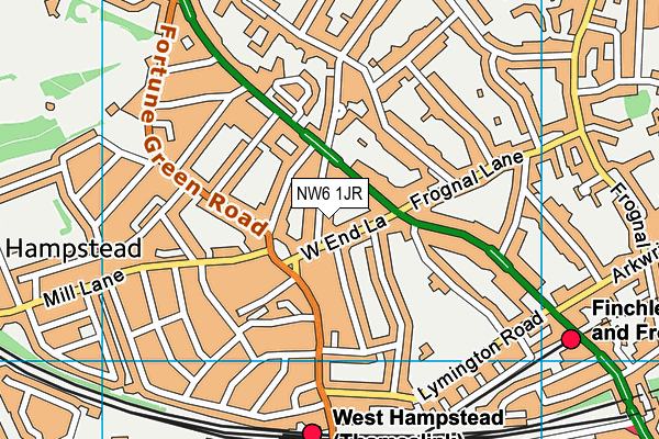 NW6 1JR map - OS VectorMap District (Ordnance Survey) NW6 1JR map - OS VectorMap District (Ordnance Survey)