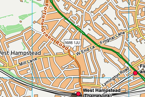 NW6 1JU map - OS VectorMap District (Ordnance Survey) NW6 1JU map - OS VectorMap District (Ordnance Survey)