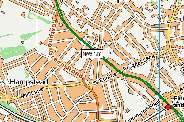 NW6 1JY map - OS VectorMap District (Ordnance Survey)