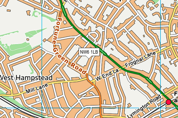 NW6 1LB map - OS VectorMap District (Ordnance Survey) NW6 1LB map - OS VectorMap District (Ordnance Survey)