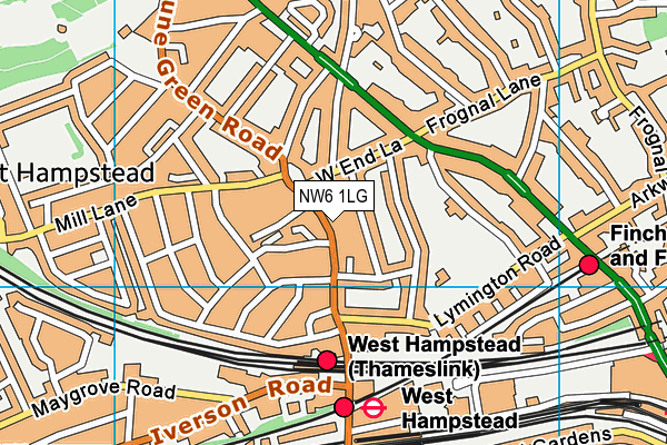 NW6 1LG map - OS VectorMap District (Ordnance Survey) NW6 1LG map - OS VectorMap District (Ordnance Survey)
