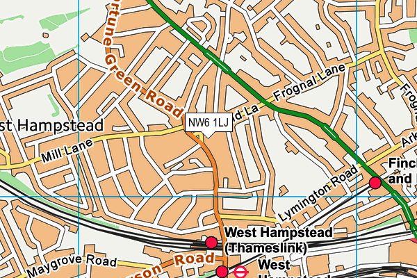 NW6 1LJ map - OS VectorMap District (Ordnance Survey) NW6 1LJ map - OS VectorMap District (Ordnance Survey)