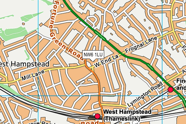 NW6 1LU map - OS VectorMap District (Ordnance Survey) NW6 1LU map - OS VectorMap District (Ordnance Survey)