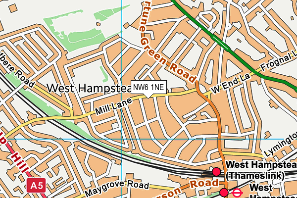 NW6 1NE map - OS VectorMap District (Ordnance Survey) NW6 1NE map - OS VectorMap District (Ordnance Survey)