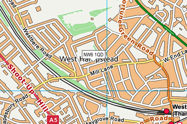 NW6 1QD map - OS VectorMap District (Ordnance Survey)