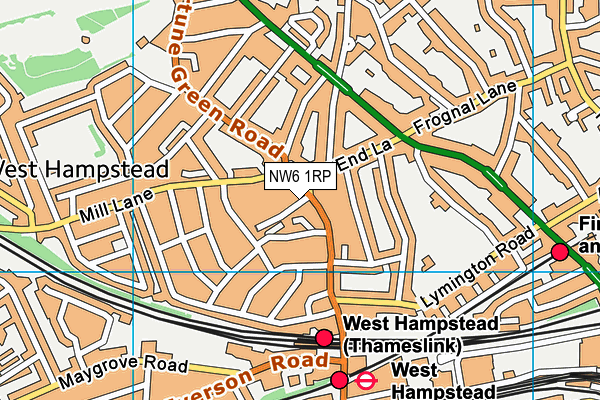 NW6 1RP map - OS VectorMap District (Ordnance Survey)