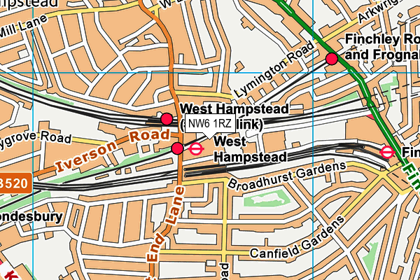 NW6 1RZ map - OS VectorMap District (Ordnance Survey) NW6 1RZ map - OS VectorMap District (Ordnance Survey)